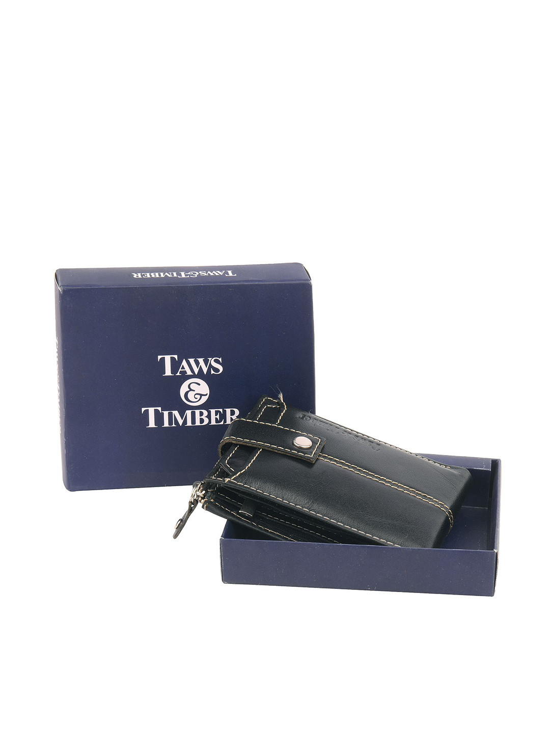 TAWS&TIMBER Men Leather Two Fold Wallet With Button Closure