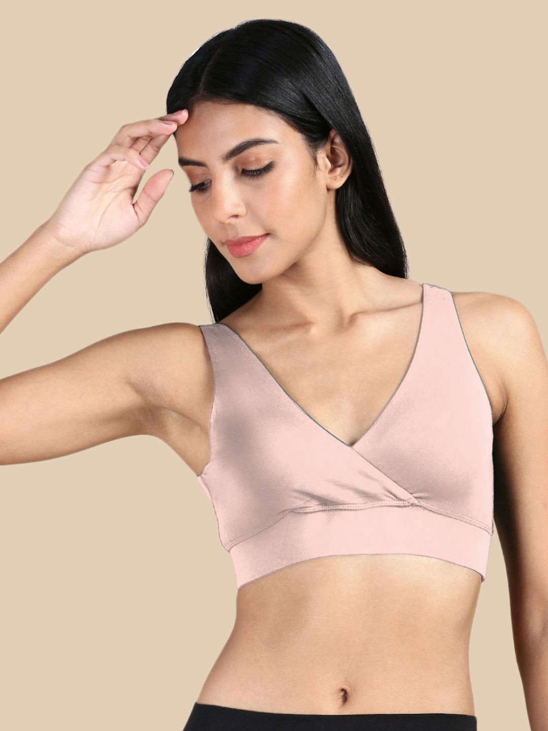 &CIRCUS Solid Wirefree Micro Modal Padded Plunge Bra