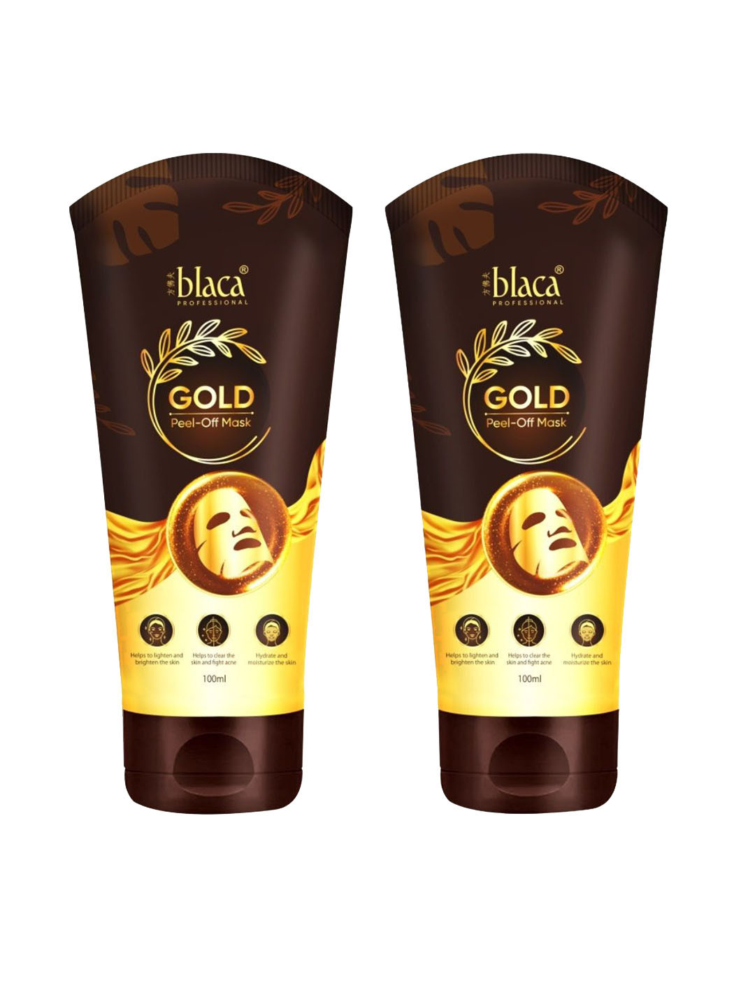 blaca Set Of 2 Gold Peel Off Mask - 100 ml Each