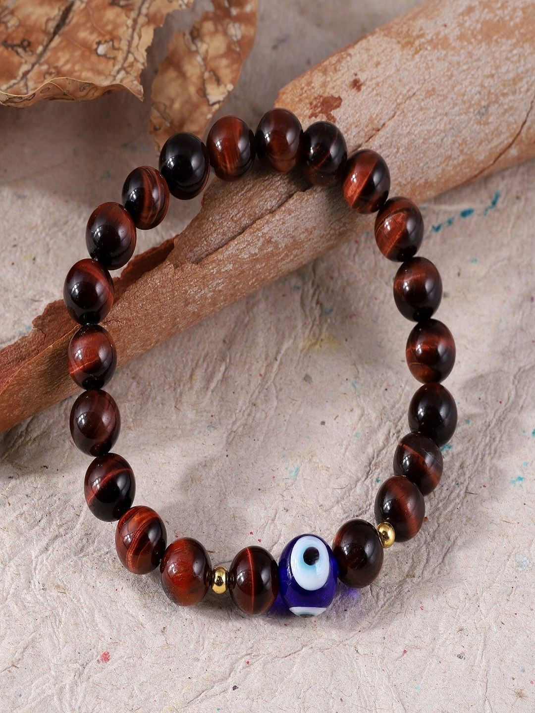 Nirvana Tigers Eye Beaded Elasticated Bracelet