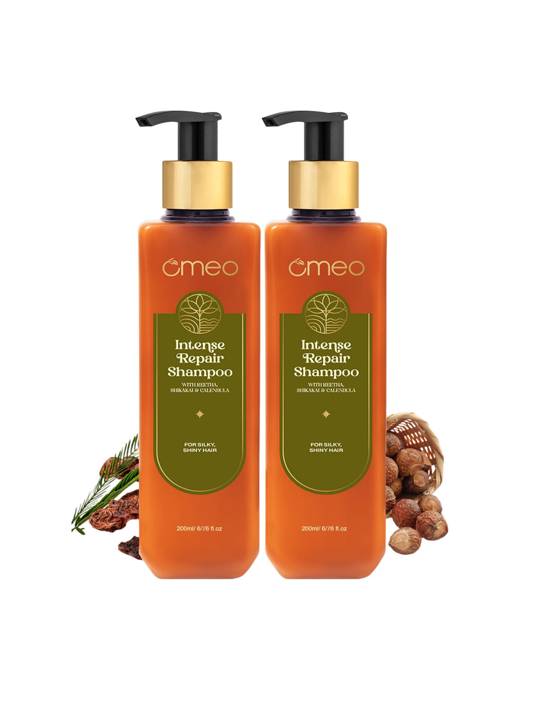 Omeo Set Of 2 Intense Repair Shampoo With Reetha - 200ml Each