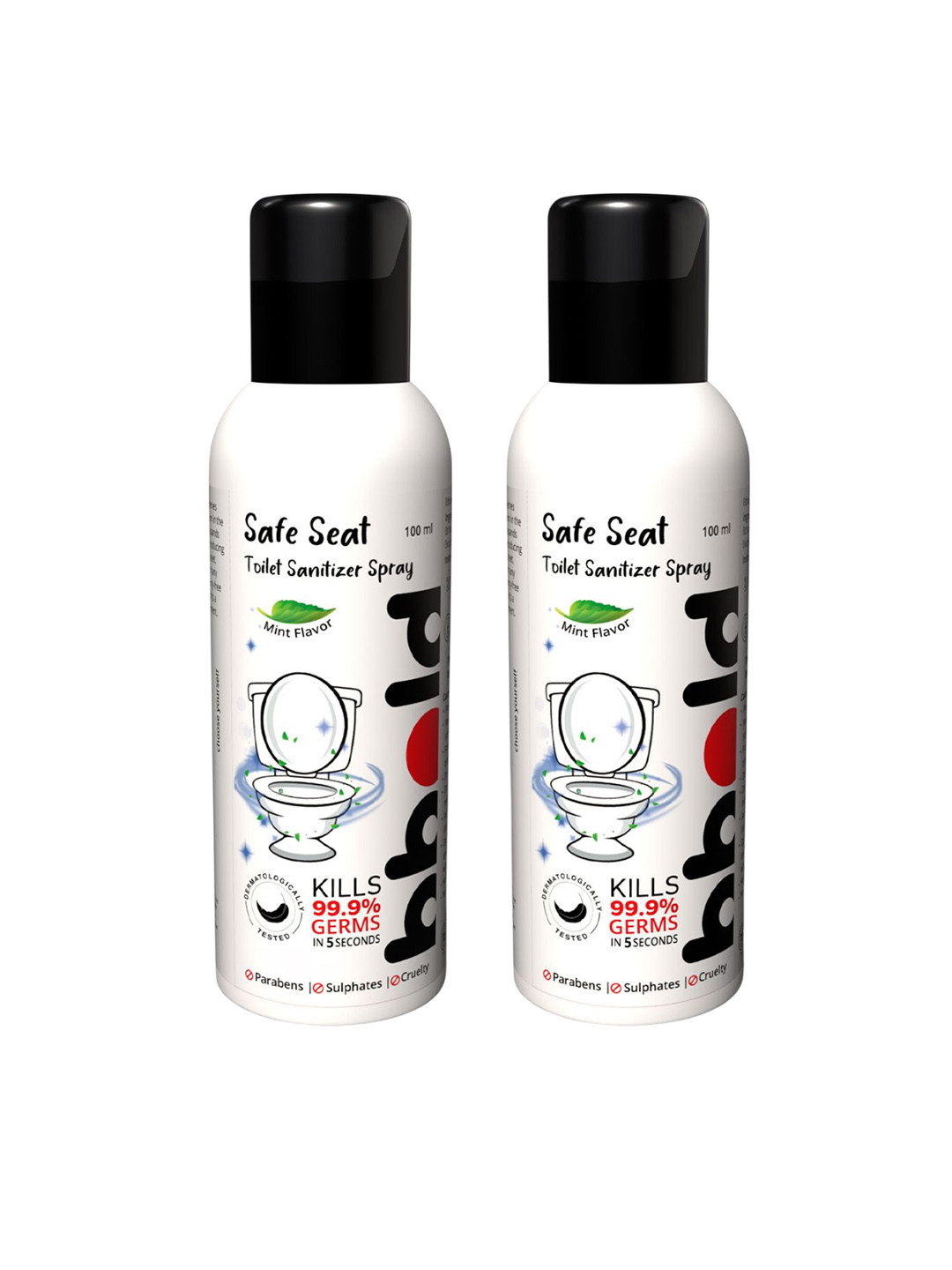 bbold Set Of 2 Safe Seat Toilet Satirizer Mint Spray - 100 ml Each