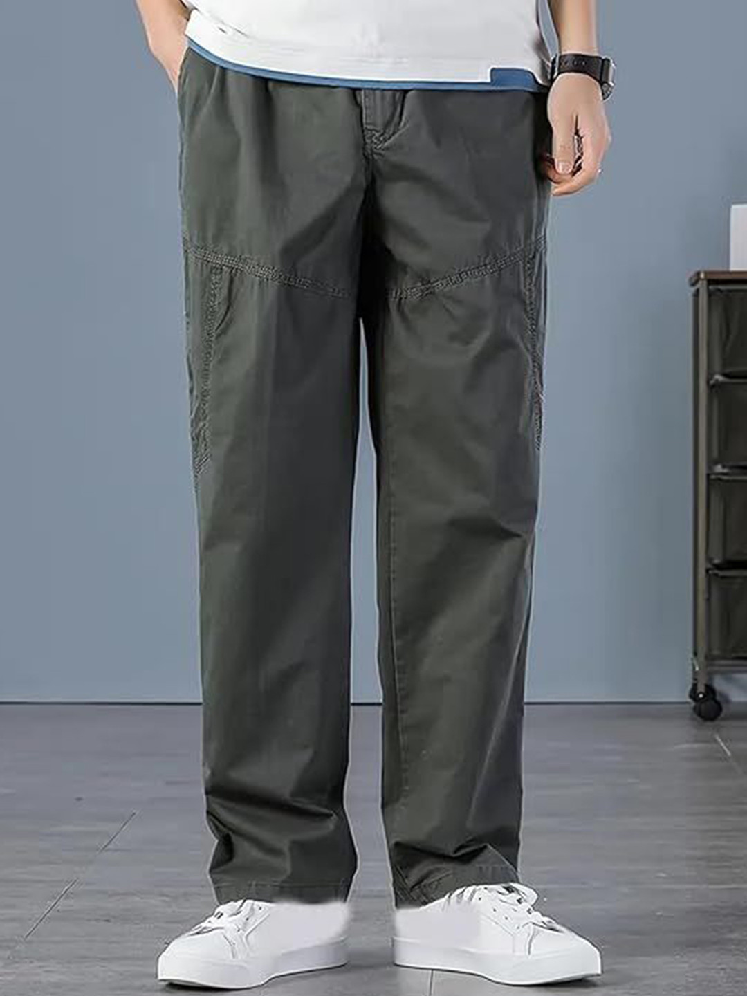 R.Code by The Roadster Life Co. High-Rise Cotton Regular Fit Cargo Trouser