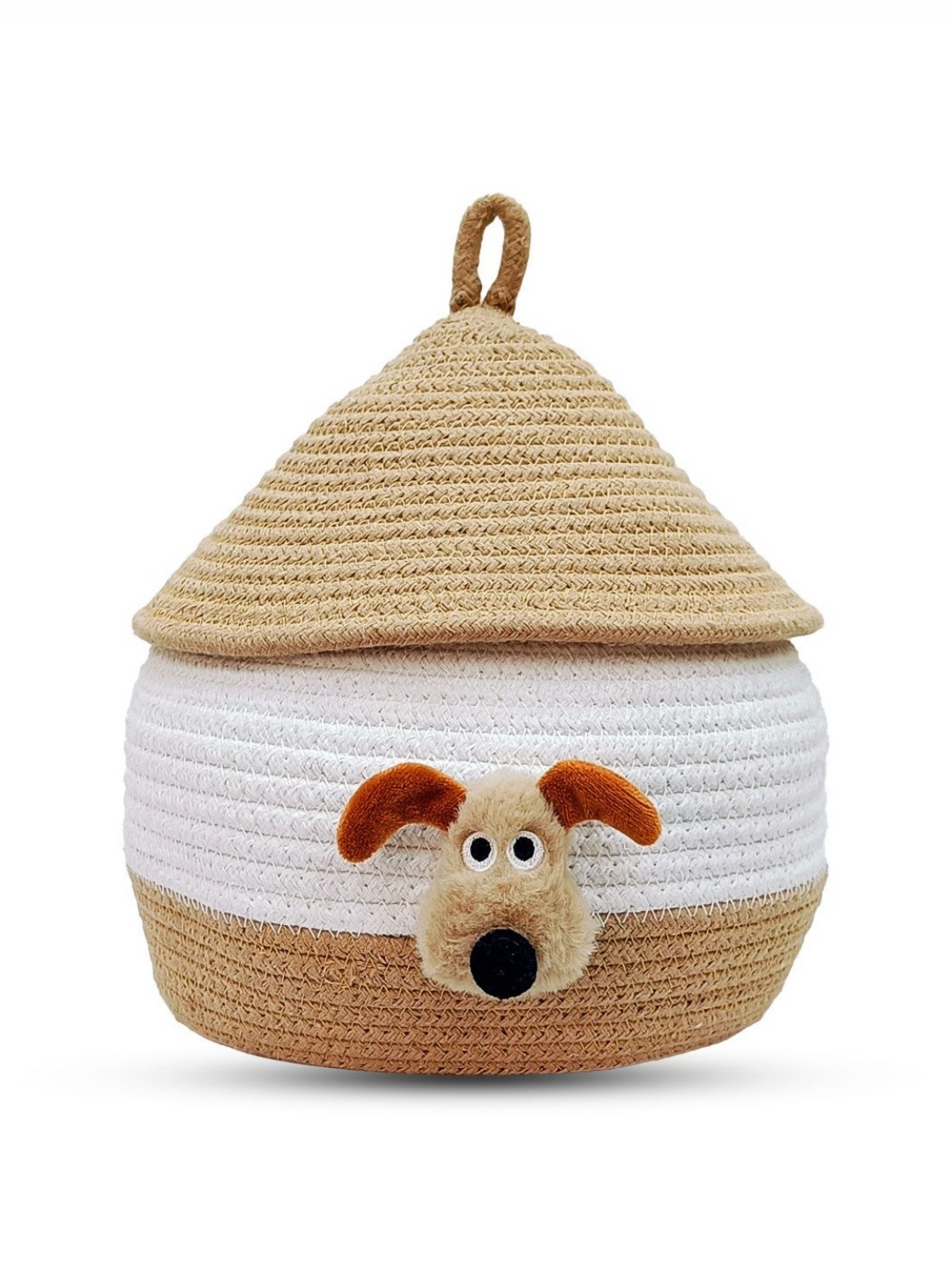 Casa Snug White Cotton Storage Basket With Lid