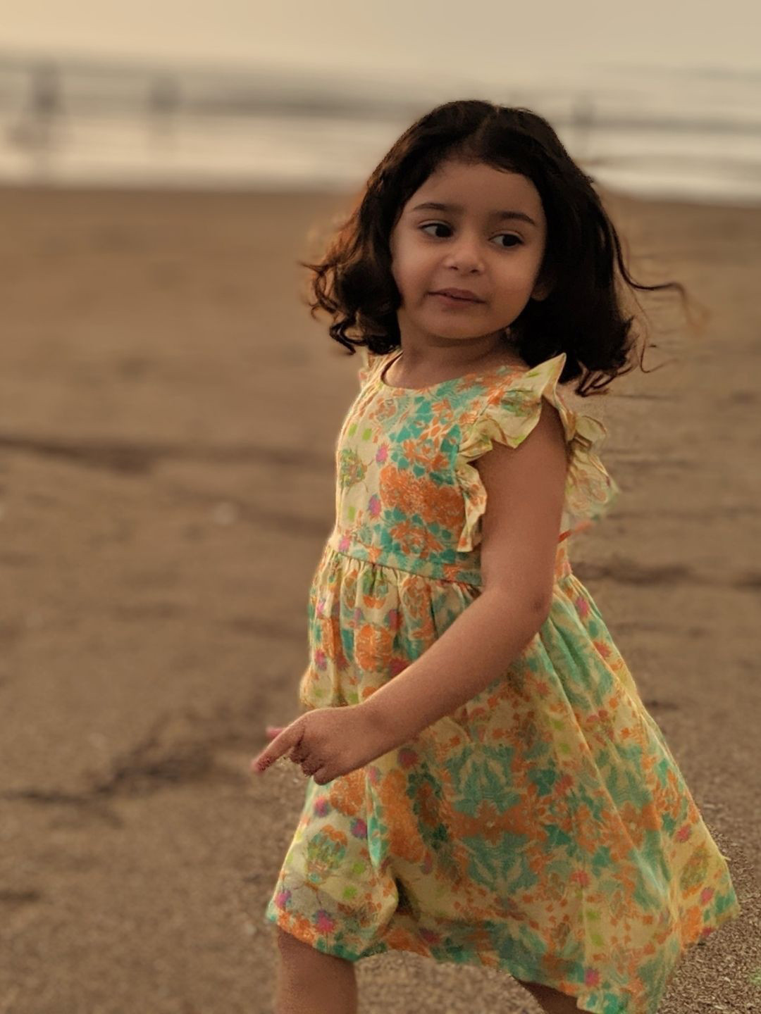 Tura Turi Floral Print Flutter Sleeve Fit & Flare Dress