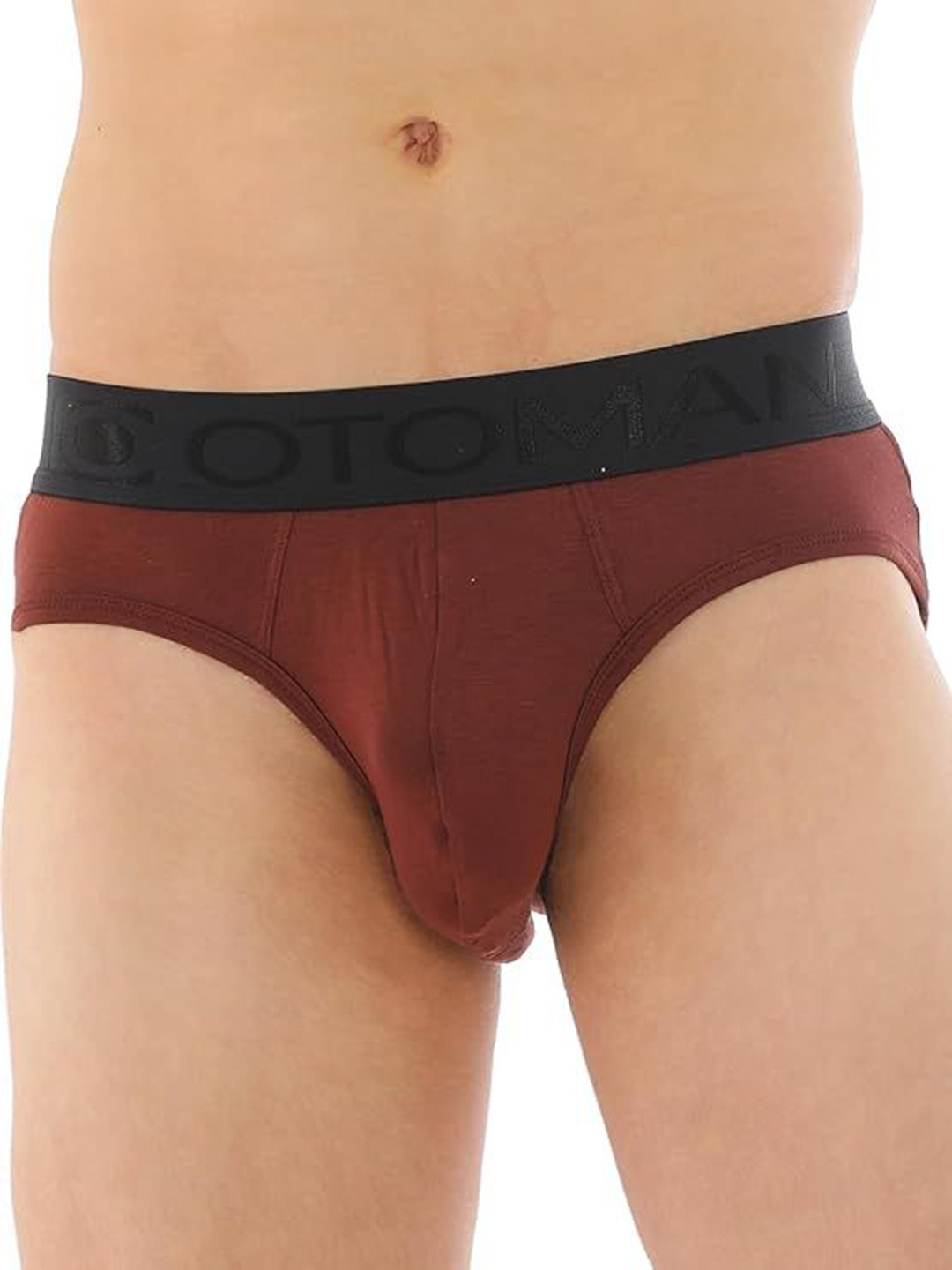 OTOMAN Men Mid-Rise Basic Brief SOLID-BRIEF-BROWN-S
