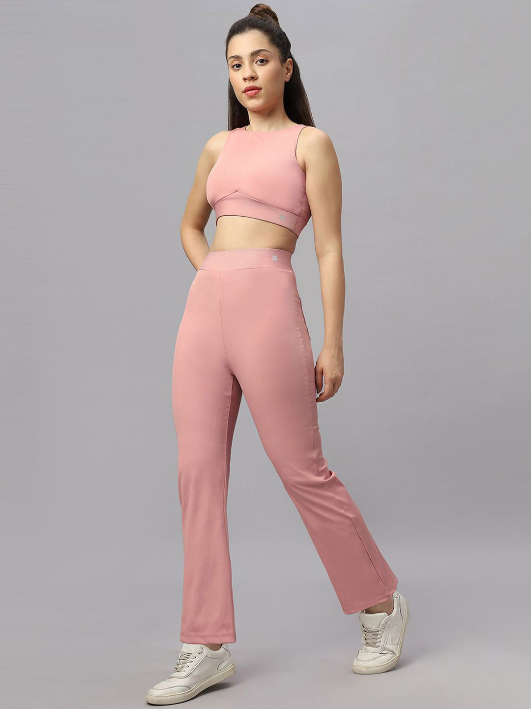 SOIE Women Ultra Soft Ribbed Bra & Fit and Flare Pants Set