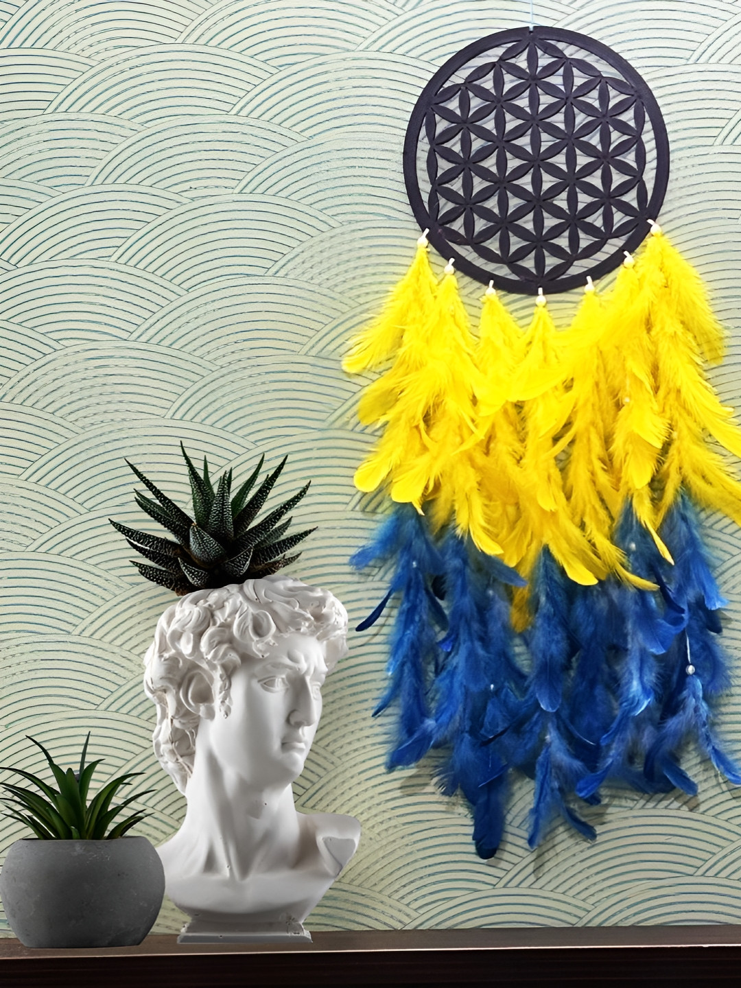 COLOR SPLASH Dream Catcher Wood Tasselled Glossy Hanging Bedroom -20In