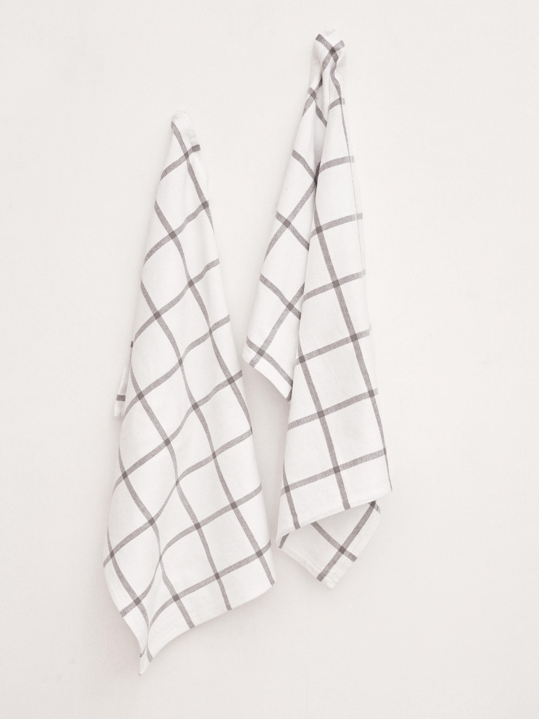 Ariana White & Grey 2 Pieces Striped Cotton Highly Absorbent Soft Kitchen Towels