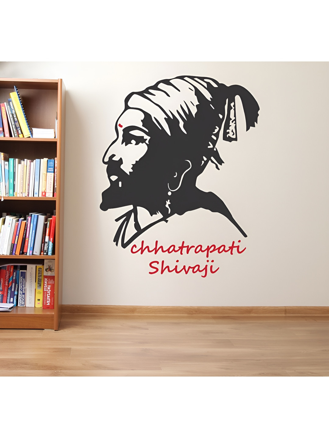 LANSTICK Black Brave Shivaji Printed Wall Stickers