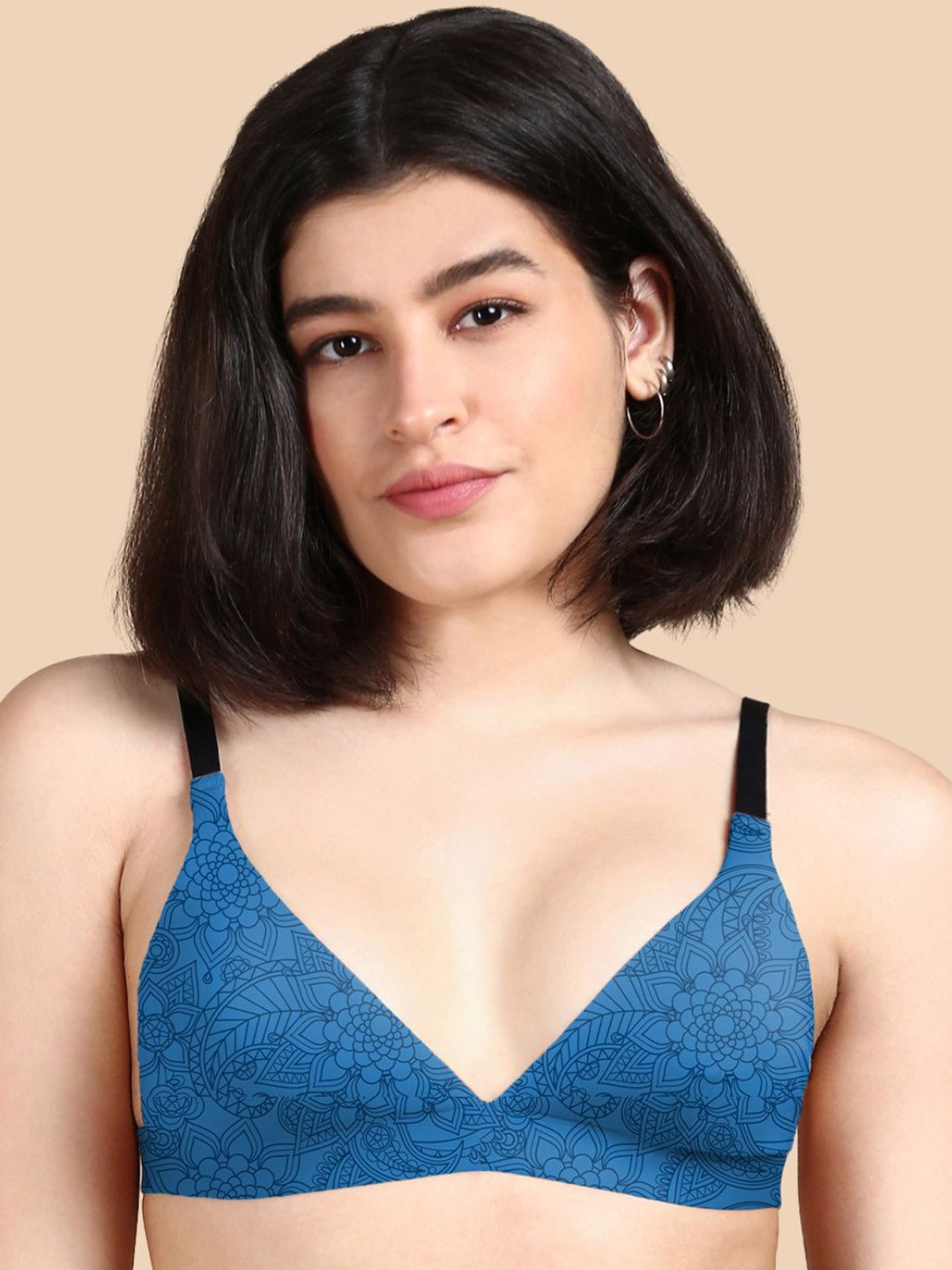 &CIRCUS Wire free Printed Low coverage Adjustable Micro Modal Triangle Bra