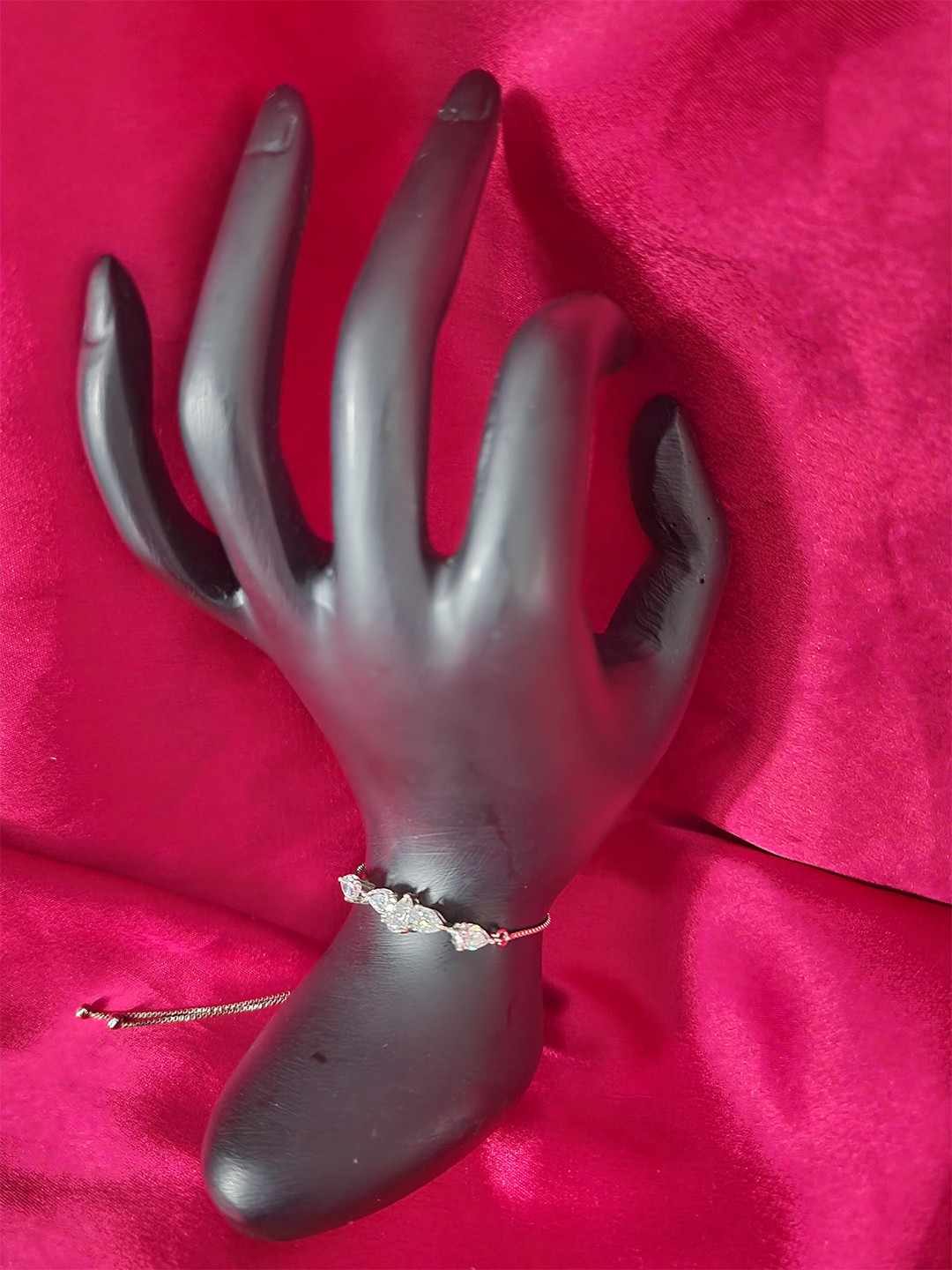 Tara Silver Jewels Women Sterling Silver Cubic Zirconia Rhodium-Plated Cubic Zirconia Bracelet