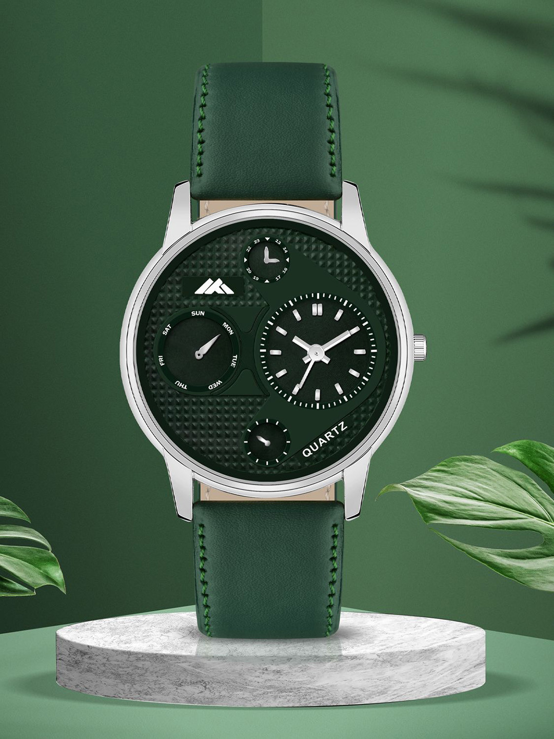 Shocknshop Men Brass Textured Dial & Reset Time Analogue Watch MT34