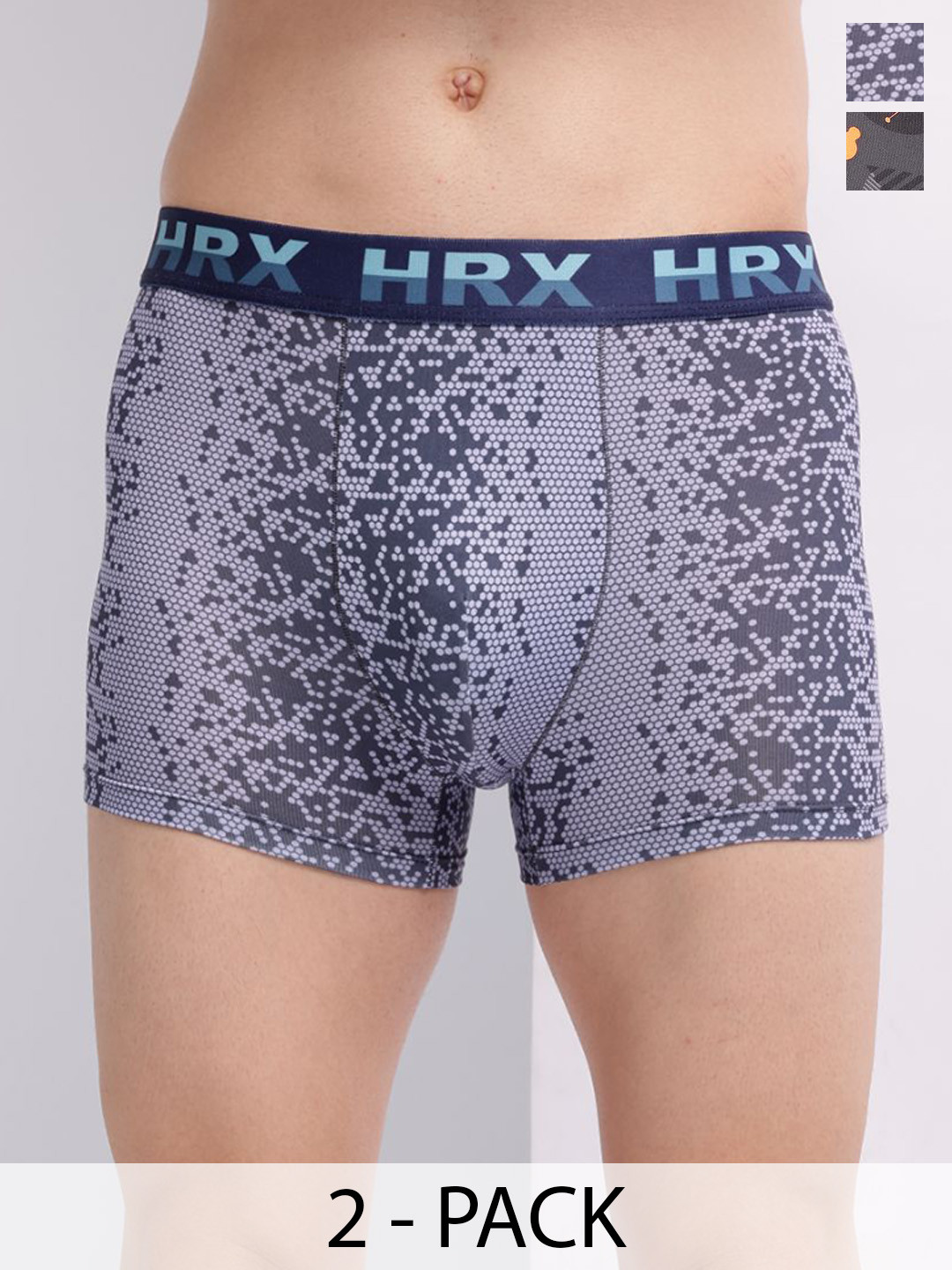 HRX by Hrithik Roshan Pack Of 2 Printed Mid Rise Antimicrobial TrunkHTO-PV-Print-106-111-S