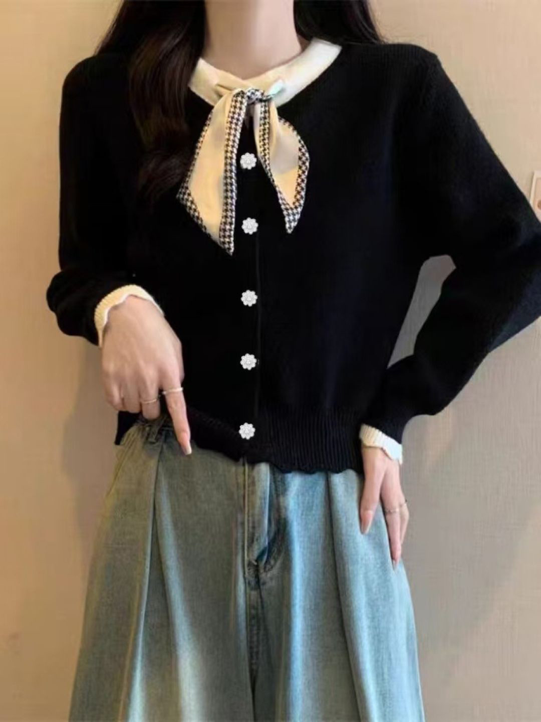 StyleCast Scarf Neck Long Sleeve Top