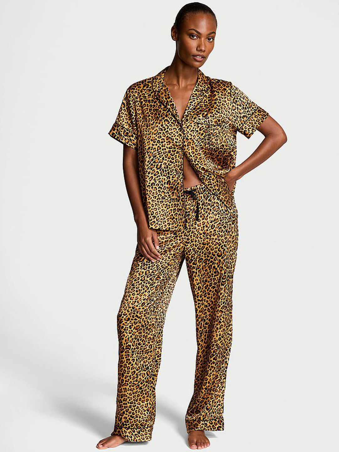 Victoria's Secret Women Animal Printed Shirt Pyjamas Night suit