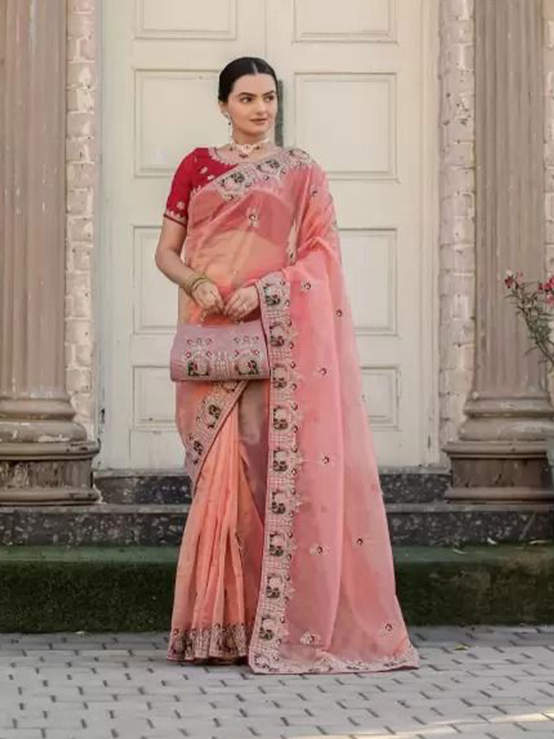 Moda Rapido Floral Embroidered Saree