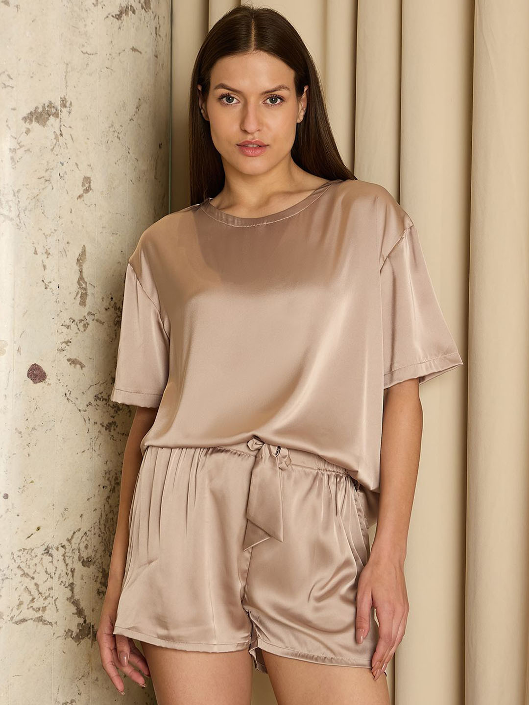 Sweet Dreams Women Satin Top & Shorts Set Night suit