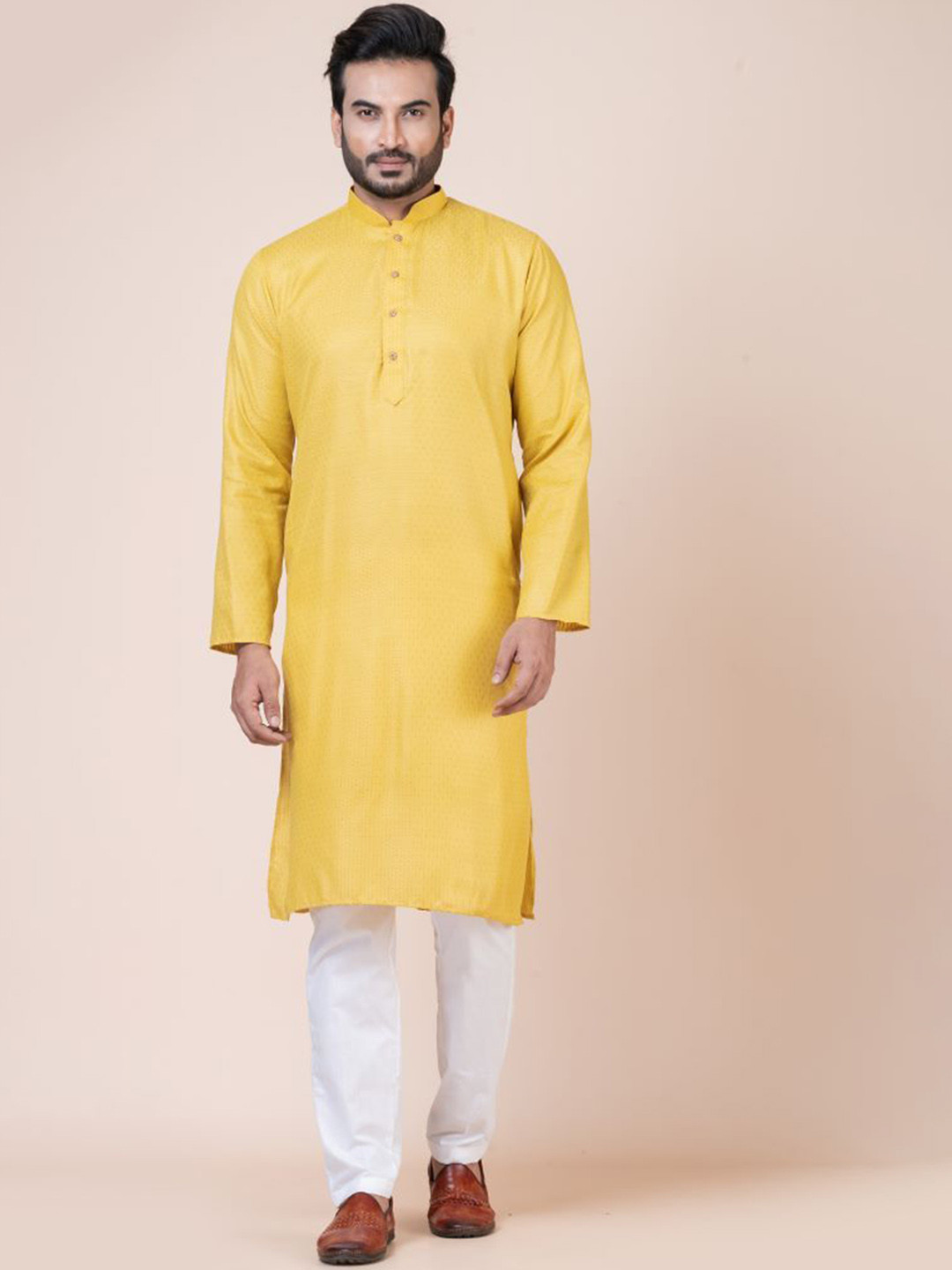 Nawaz's Kurta Men Abstract Printed Kurta with Churidar