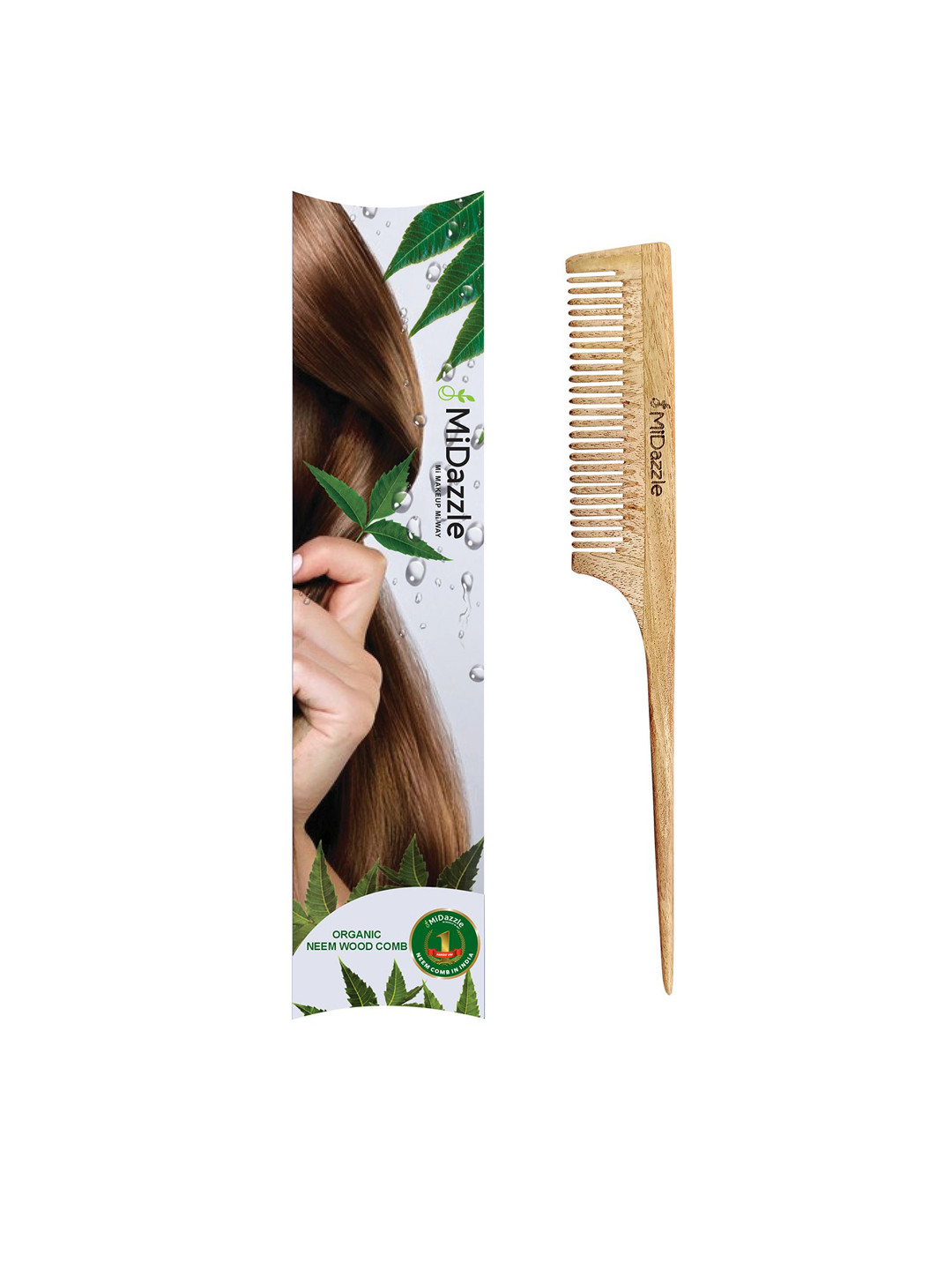 Midazzle Kacchi Neem Wooden Comb - MINC2107
