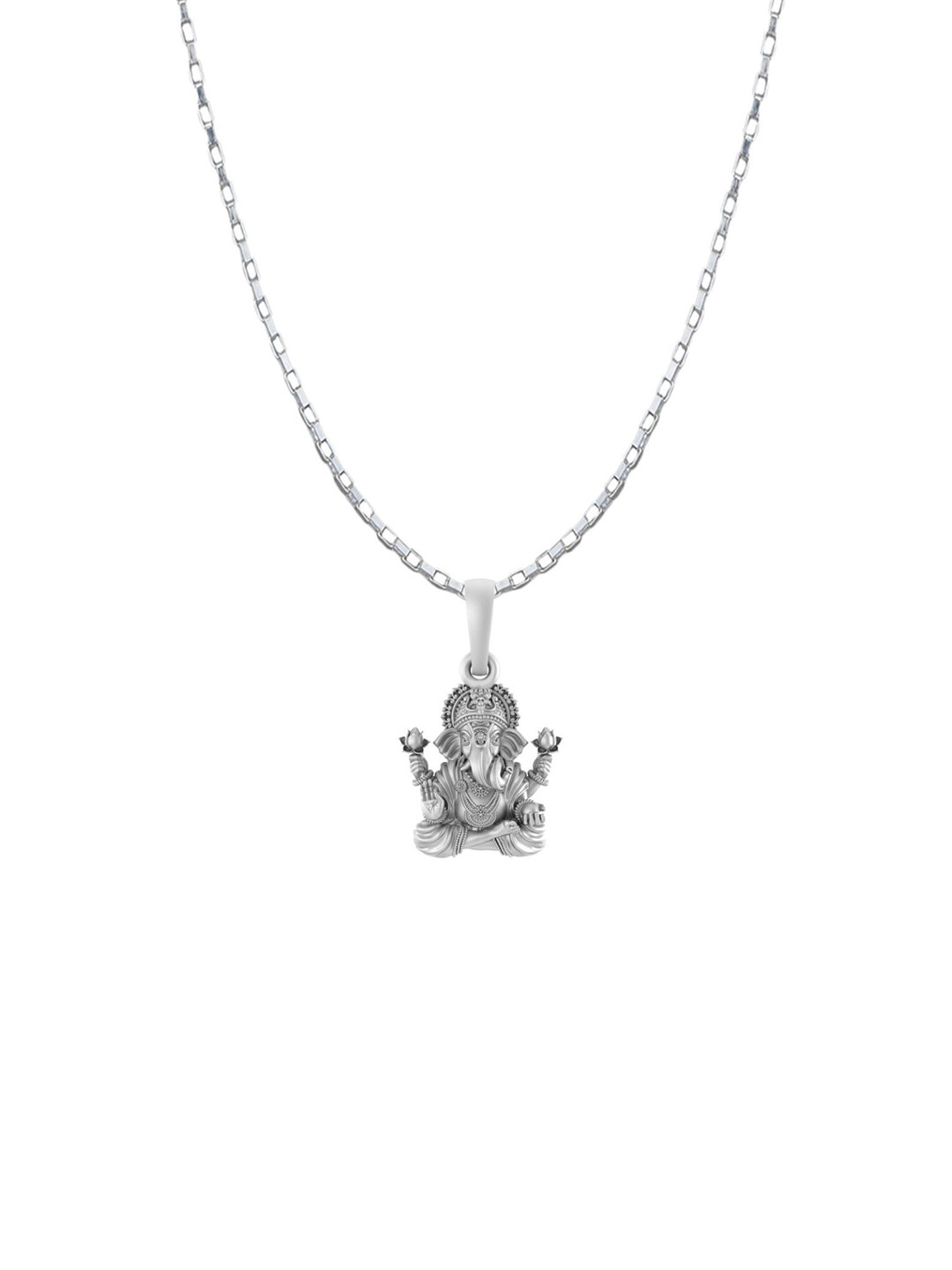 Metronaut 92.5 Sterling Silver Ganesh Pendant With Chain