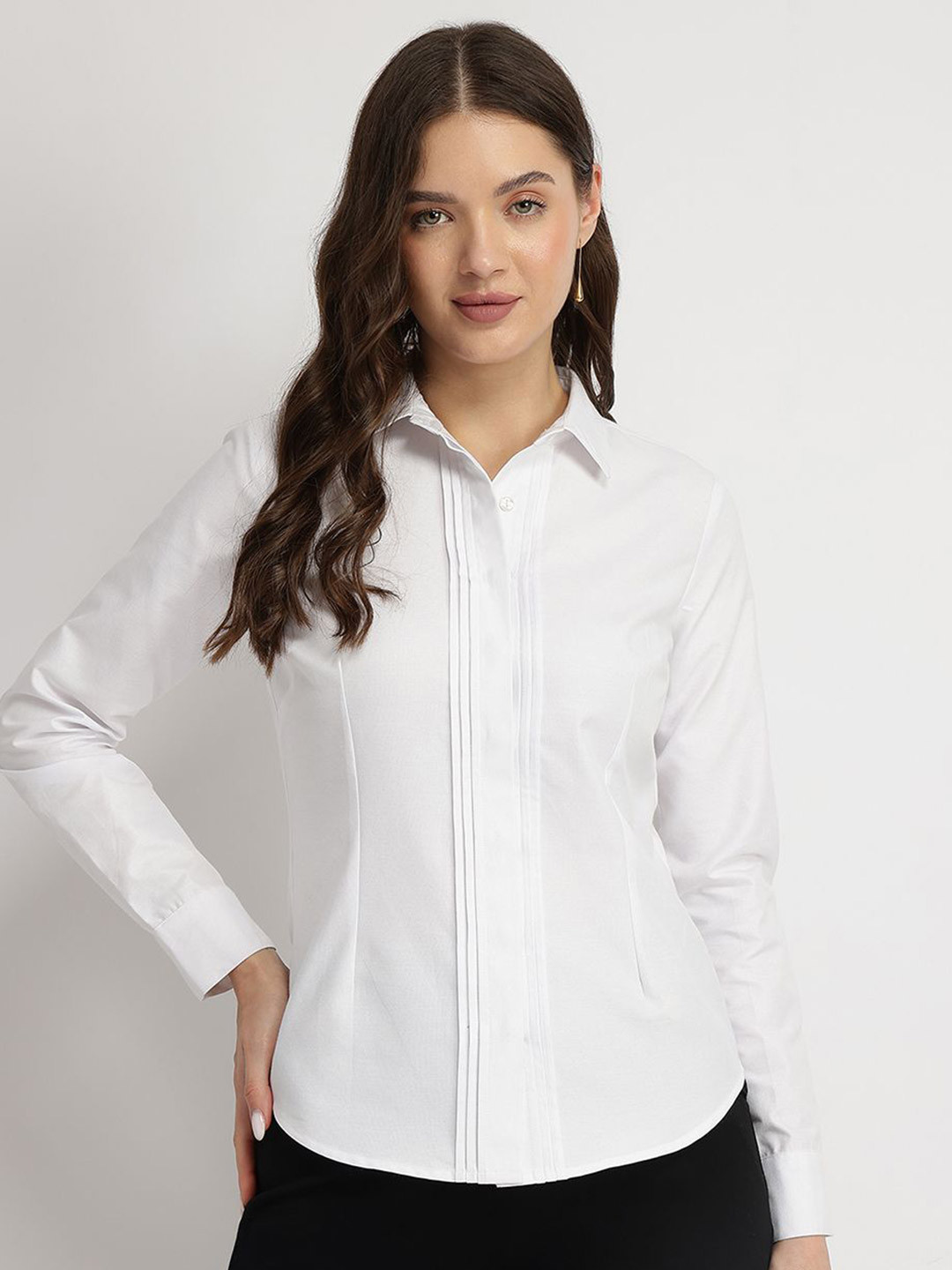FableStreet Women Classic Slim Fit Formal Cotton Oxford Shirt
