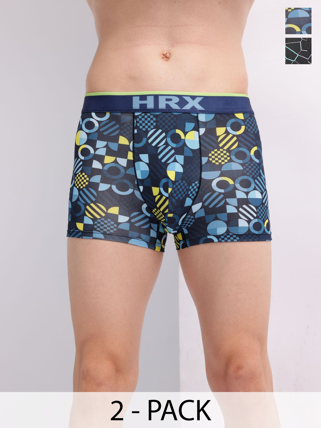 HRX by Hrithik Roshan Men Pack Of 2 Printed Antimicrobial TrunkHTO-PV-Print-104-114-S