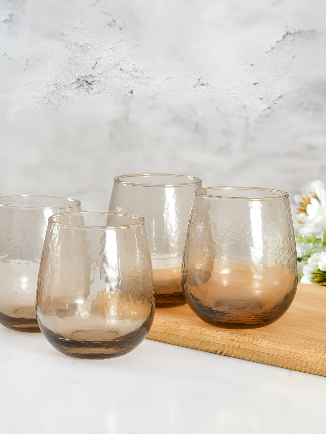 oggn Set of 4 Brown Juice Glasses