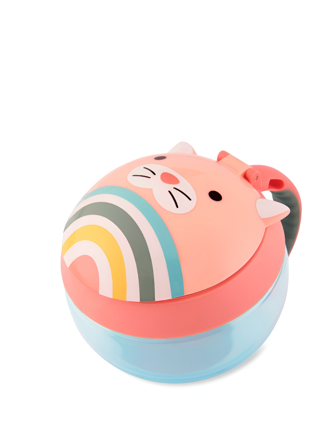 SKIP HOP Zoo Snack Cup Cat 12M to 48M Dishwasher Safe Lunch Box With Spoon and Fork