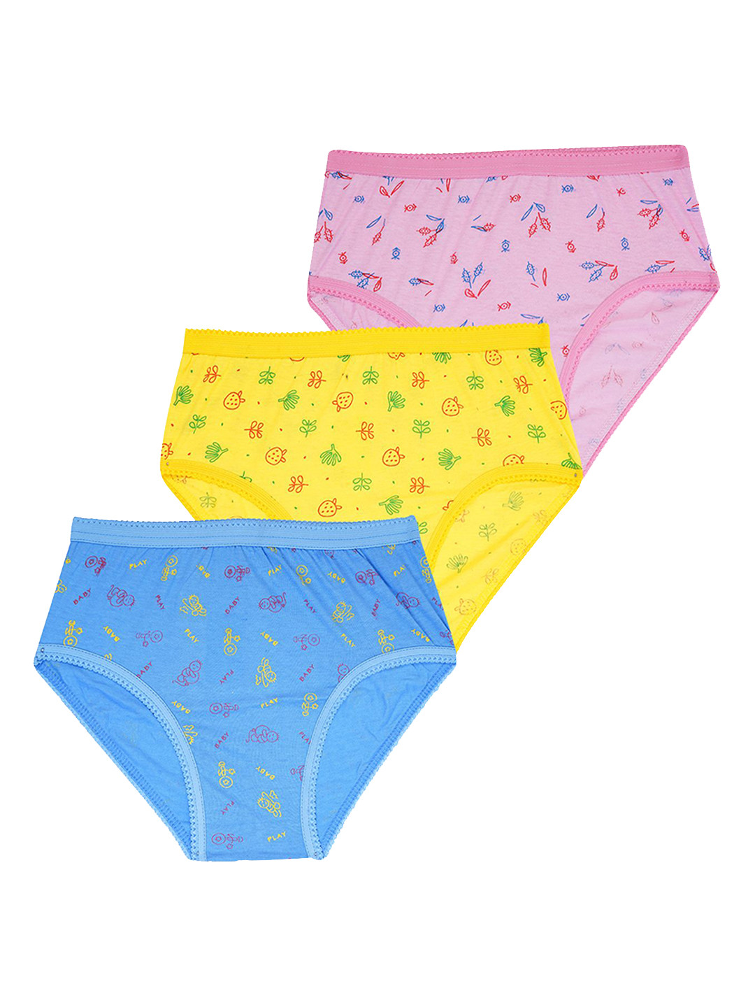 YELLOWDELIGHT Women Pack Of 3 Cotton Hipster Briefs YD 783 STK (w) print panties XS-3p