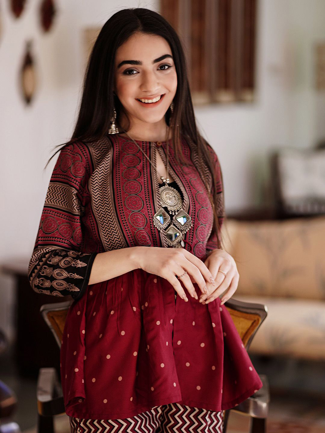 CRENOL THREADS Print Top