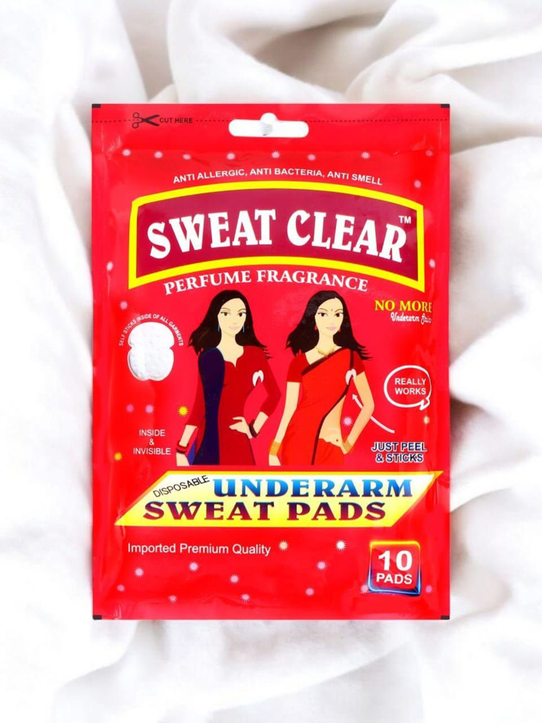 Sweat Clear Disposable Underarms Sweat Pads - 10 Pcs
