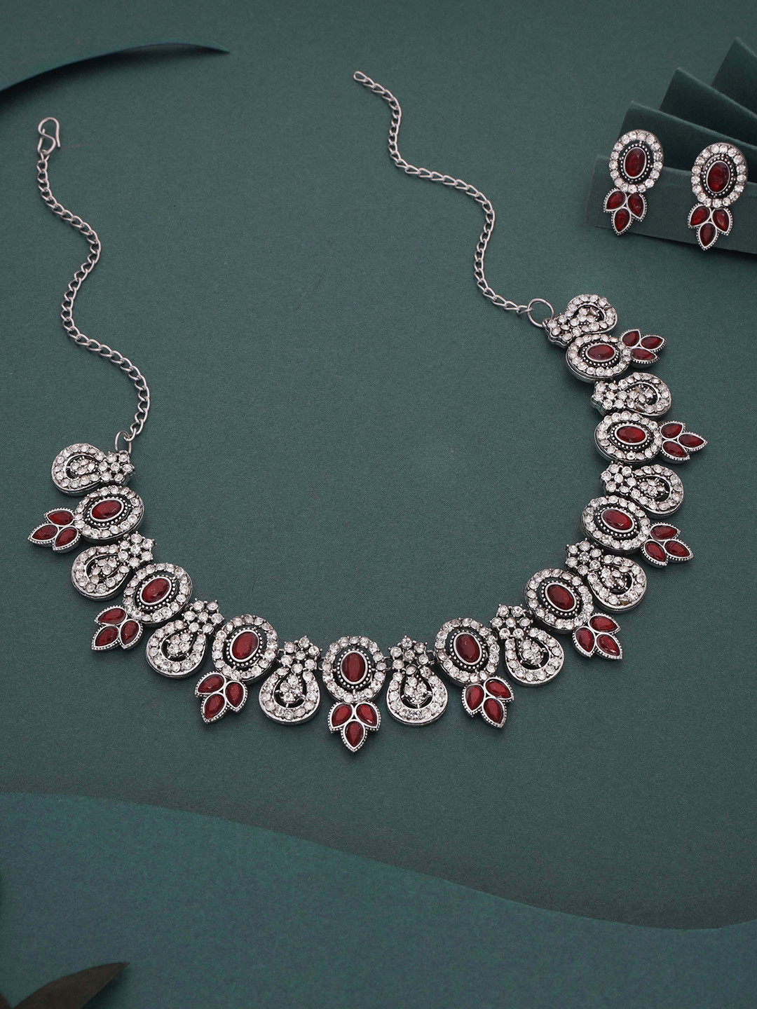 Brado Jewellery Silver Plated American Diamond Studded Jewellery Sets