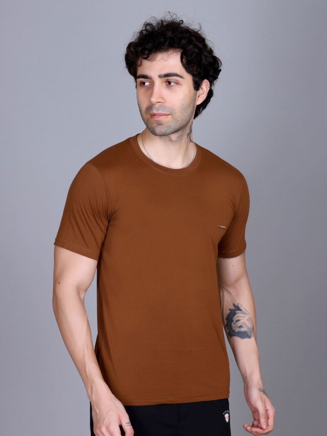 Dzant Men Air Max Solid Round Neck Cotton T-shirt