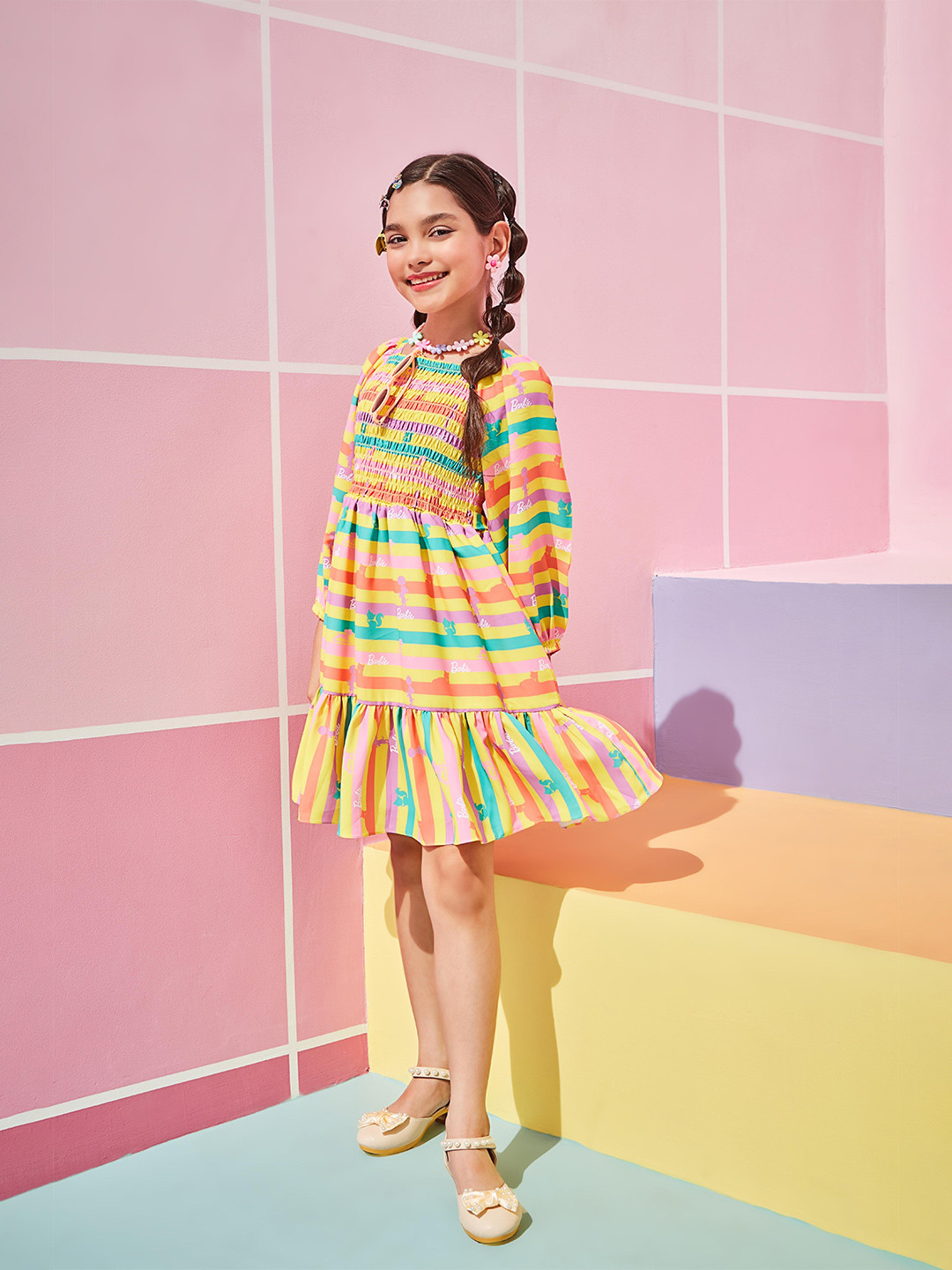 Tiny Girl Candy Stripe Drop-Waist Dress