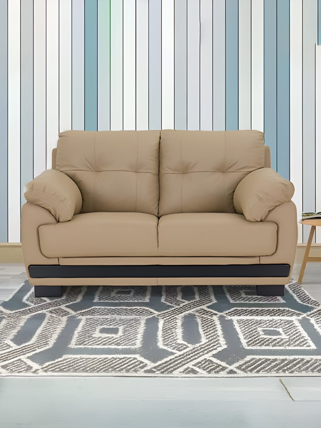 Royaloak Johor Malaysian Beige-Colored Leather 2 Seater Sofa & Bed