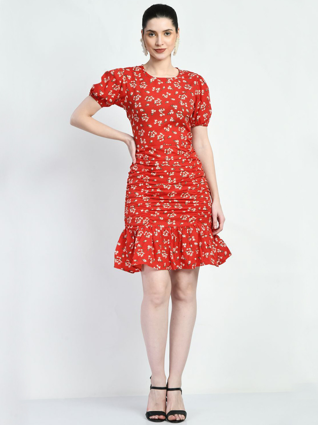 AGARU Women Fit & Flare Mini Dress