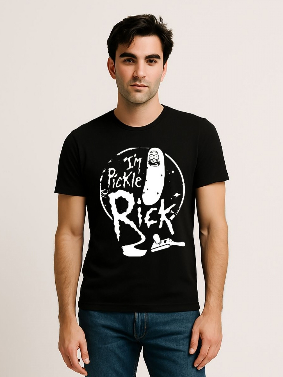 Be Crazy Men Rick & Morty Graphic Printed Round Neck Cotton T-shirt