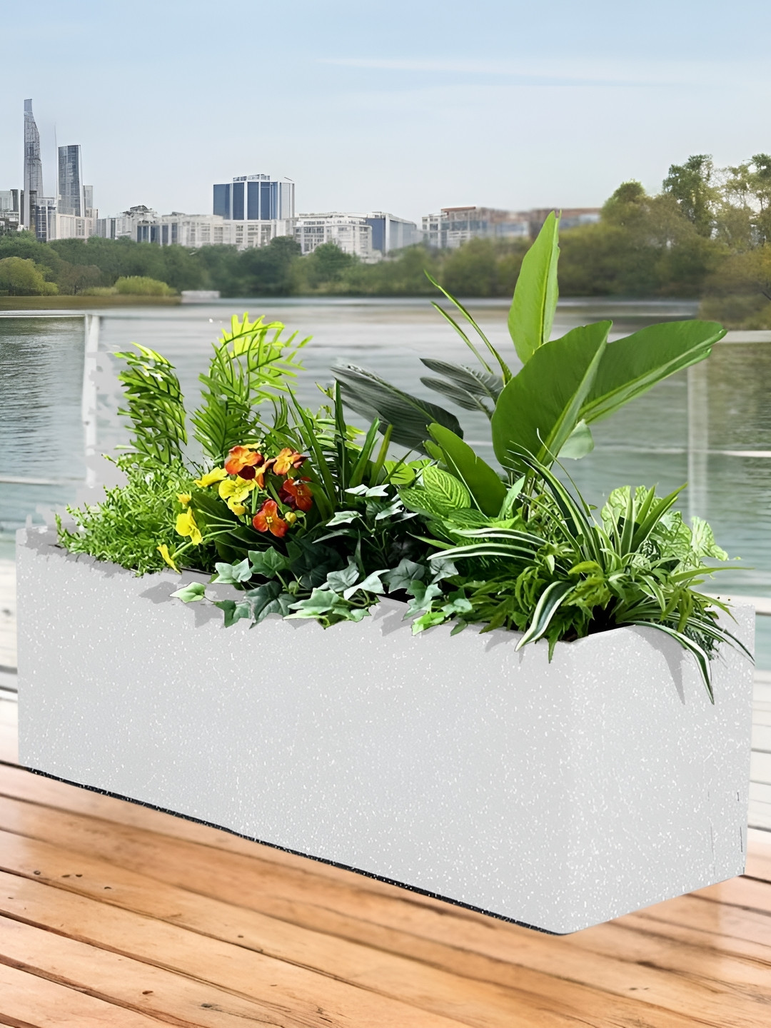 Go Hooked Decorative Planter & Indoor Outdoor  Flower Pot Recta R (24X10)