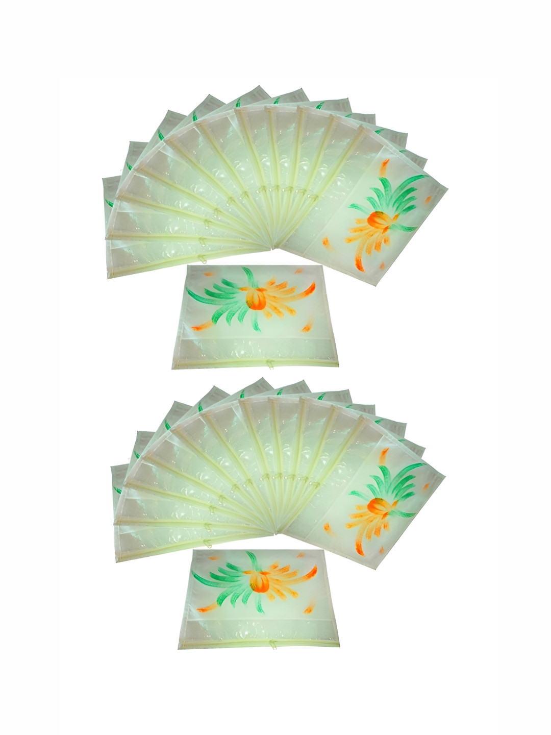 atorakushon White 24 Pieces Wardrobe Single Saree Organisers For Clothes Storage Bags