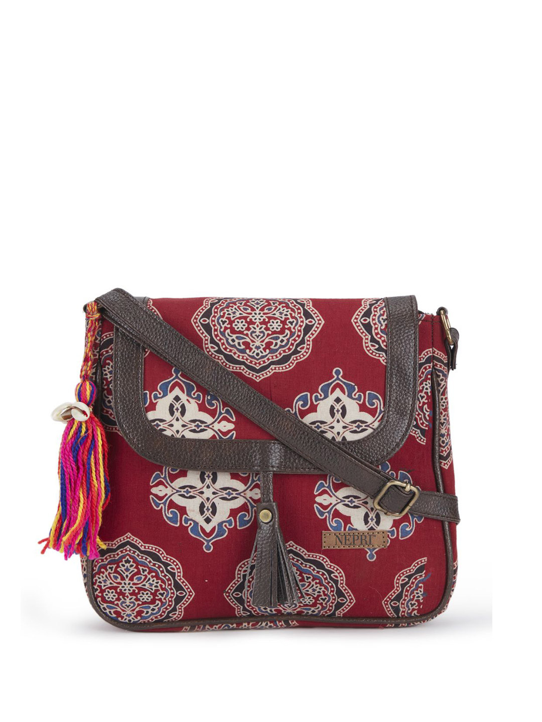 NEPRI Women Printed Sling Bag with Non-Detachable Sling Strap
