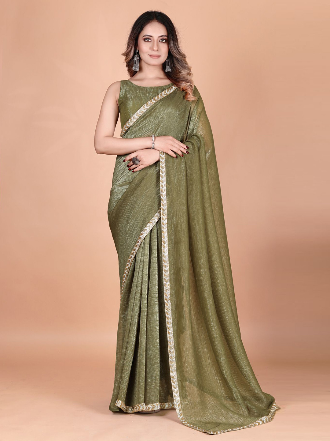 Anneca Bead And Stones Embellished Tissue Party Saree