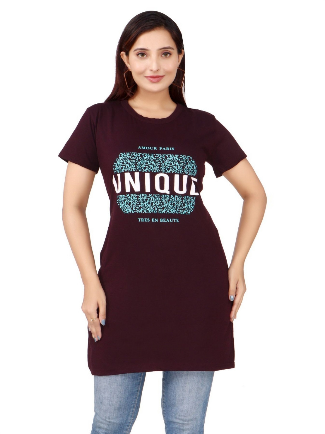 WOOL 4U Women Printed Applique T-shirt