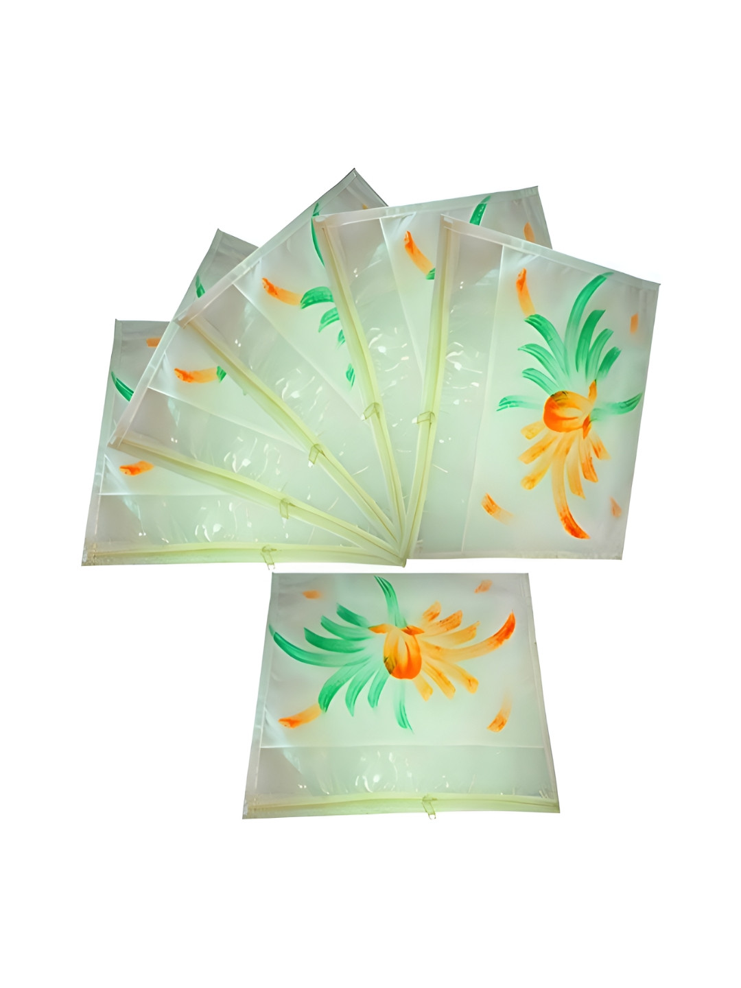 atorakushon White Pack of 6 Single Saree Organisers For Clothes Storage Bags