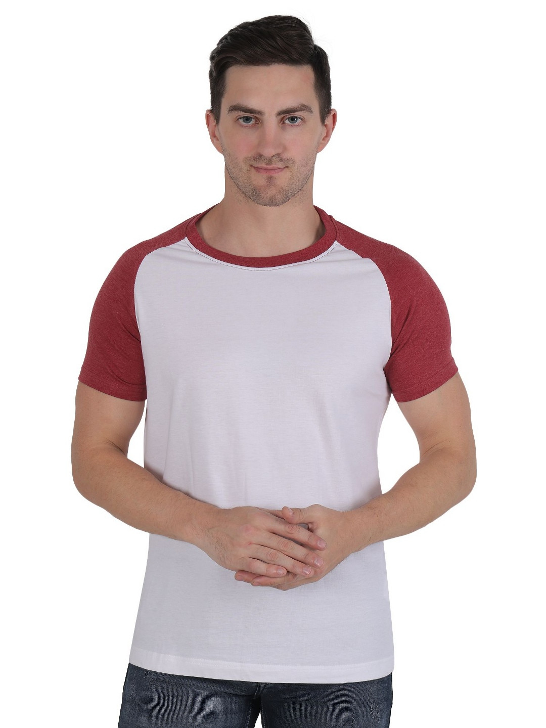SMAN Men Solid Round Neck Cotton T-shirt