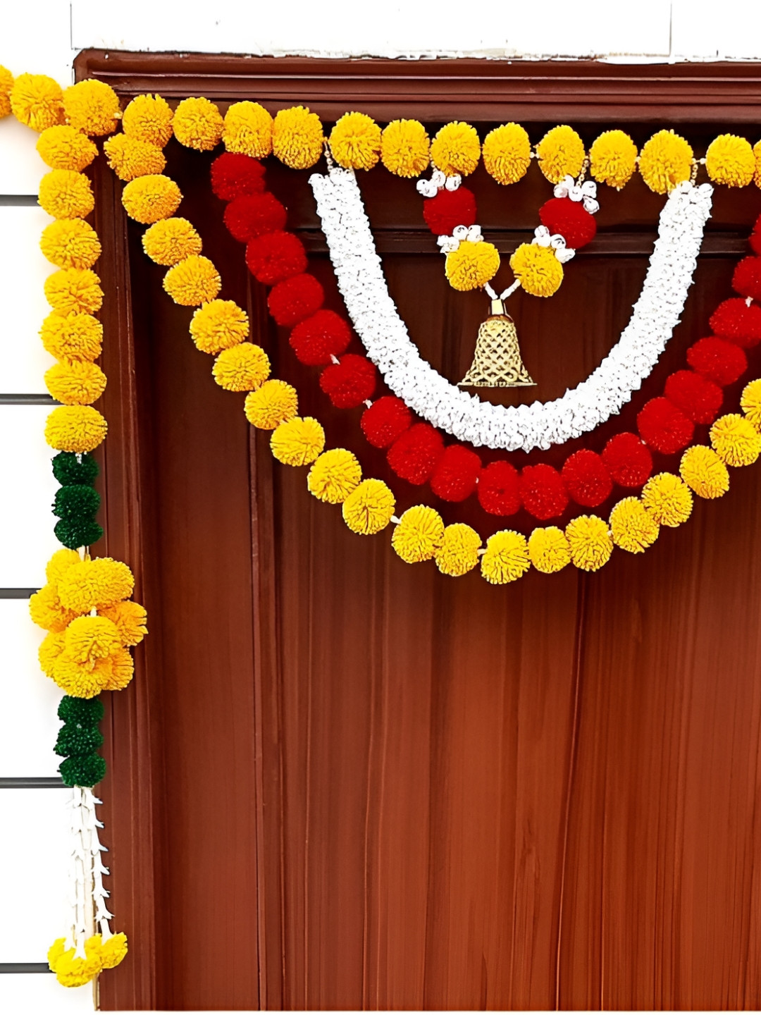 SATVIK CREATIONS Yellow & Red Fabric Floral Design Toran