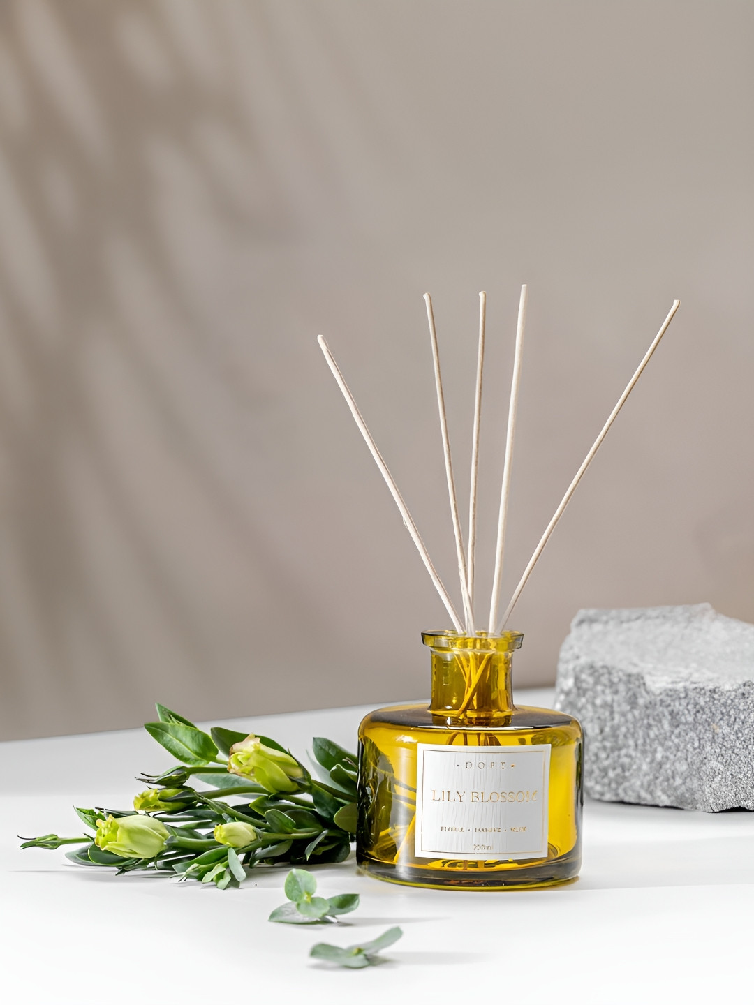 DOFT CANDLES Yellow Scented Reed Diffuser With Sticks - 200ml