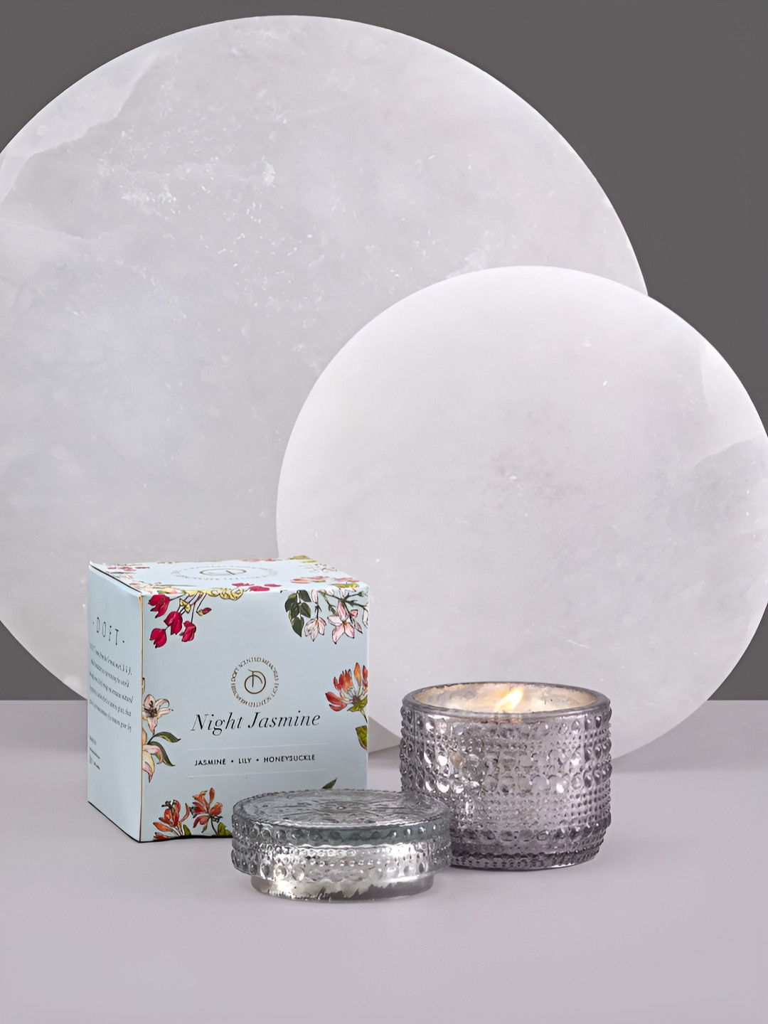 DOFT CANDLES Scented 1 Wick Night Jasmine Geometric Geometric Regular Jar Candles