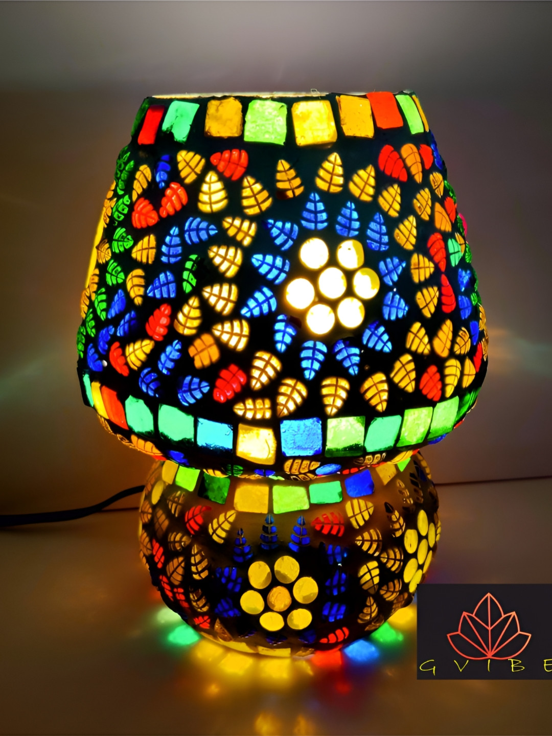 GVIBE Green And Blue Glass Table Lamps