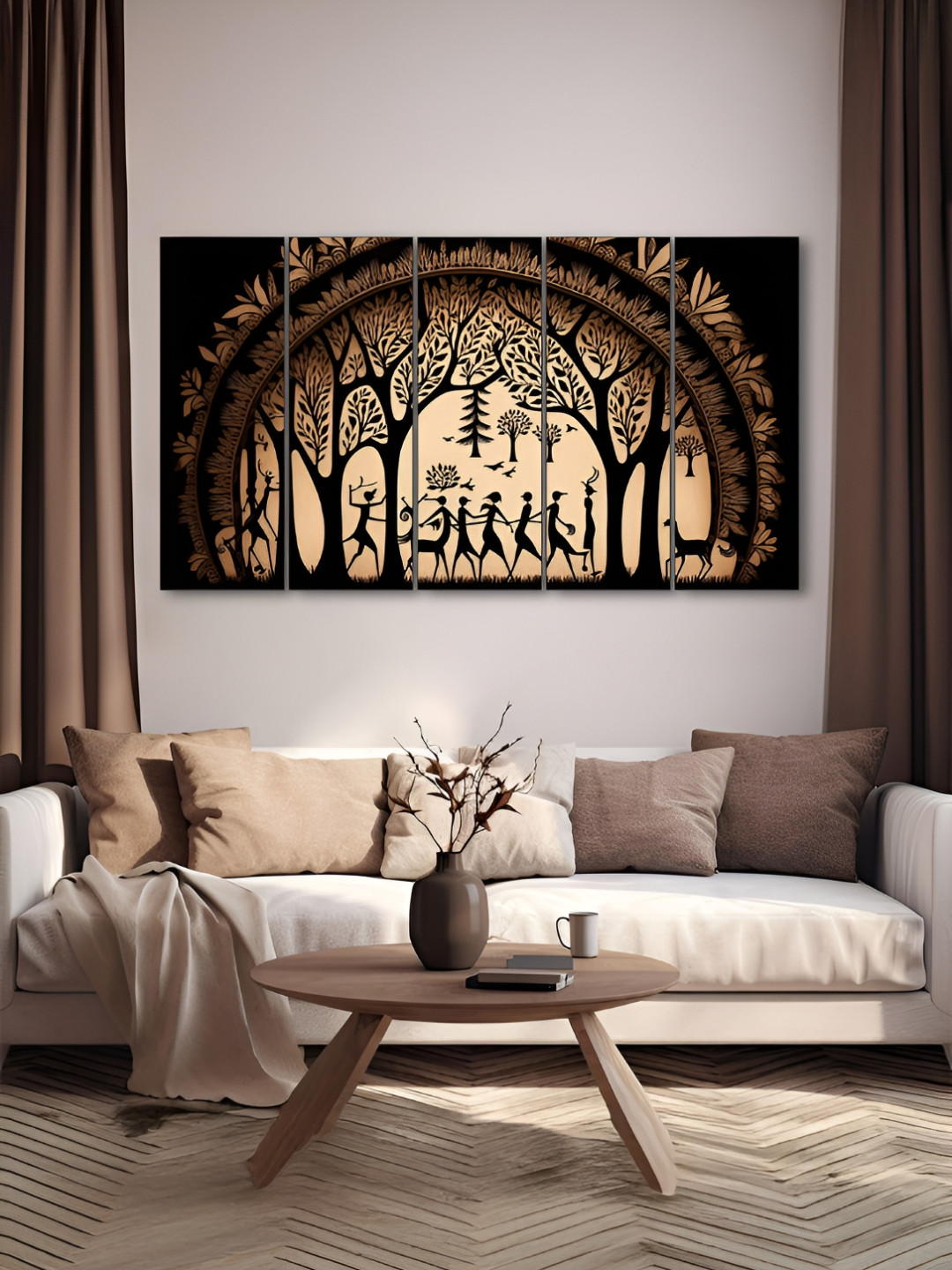 The Castle Decor Wood 4 Piece Wall Rectangle Paintings Wall Art 47.63 x 27 In